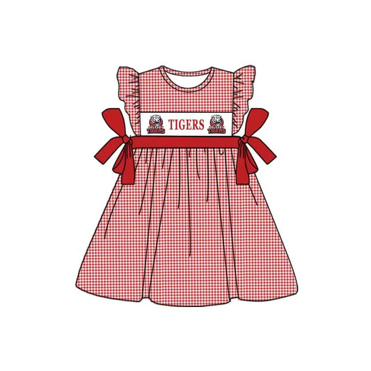 TIGERS Summer girl team red short sleeve summer dress 3 MOQ