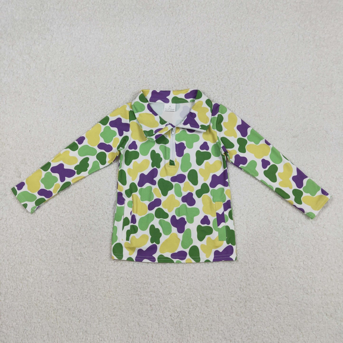 Baby Boys Mardi Gras Camo Long Sleeve Pullover Top