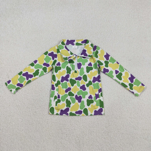 Baby Boys Mardi Gras Camo Long Sleeve Pullover Top