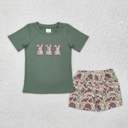 Baby Boys Easter Camo Bunny Shorts Set