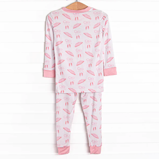 (5MOQ) Baby Girls Ballet Pink Pajama Set Pre-order