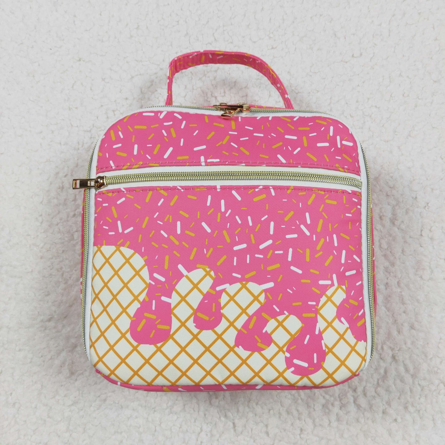 Sibling Pink Ice Cream Drip School Backpack Bag and Lunch Box