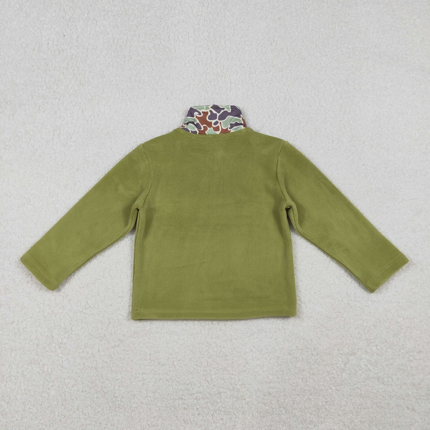 Kids boys camo green color long sleeve pullover top