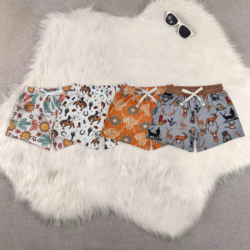 Summer Brother Kids Boys Western Cowboy Swim Trunks