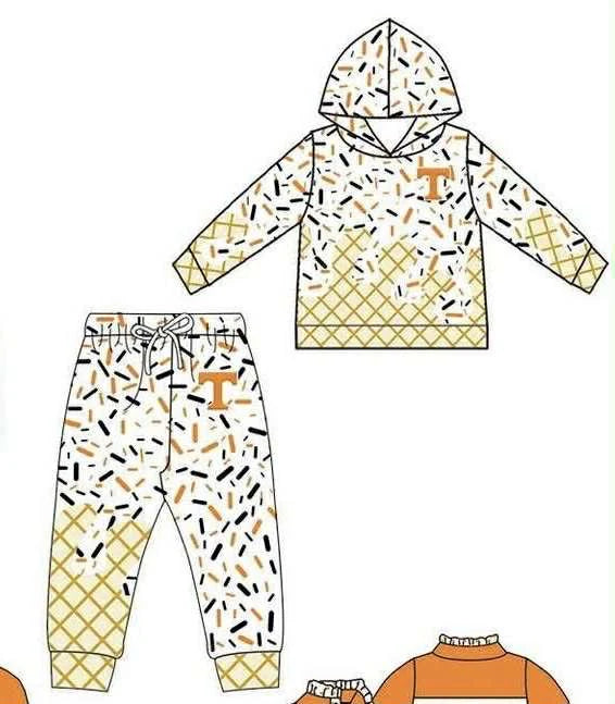 Preorder , 5 MOQ Baby Boys Sport Team Tennessee Hoodie Top Set