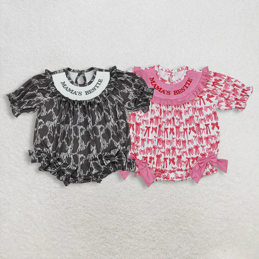 Sibling Baby Girls Smocked Short Sleeve Romper