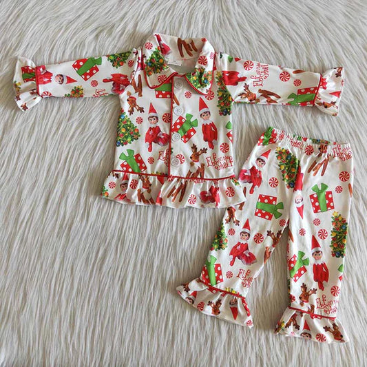 6 C8-38 Baby Girls Christmas Party Pajama Set