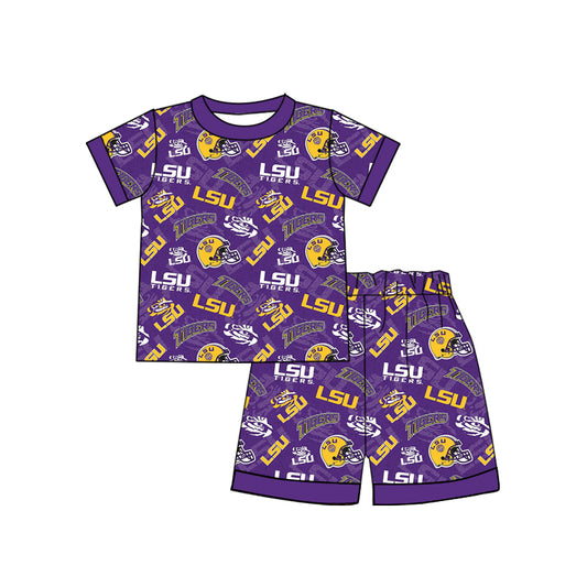 Baby Boys Sport Team LSU Shorts Pajama Set Preorder 3 MOQ