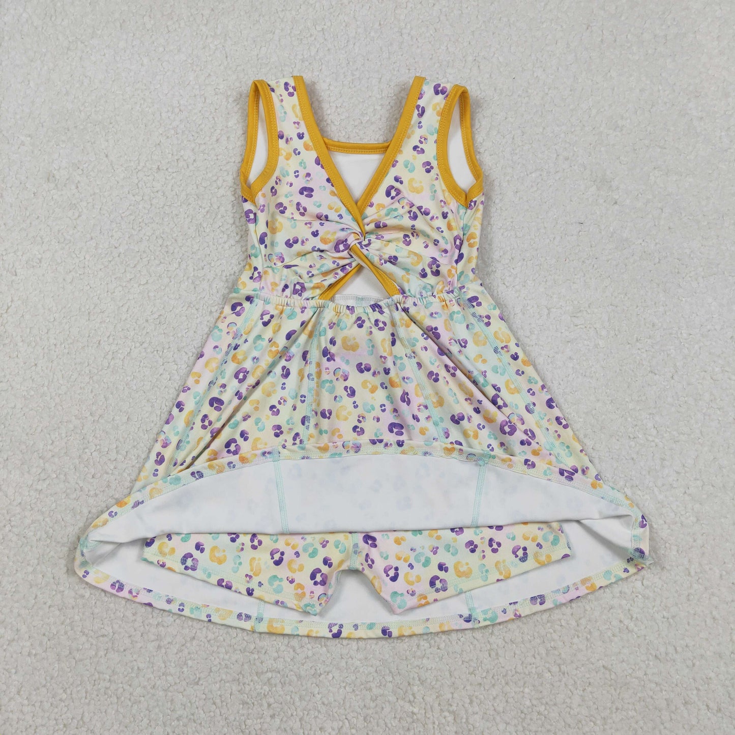 Kids Girls Mardi Gras Leoaprd Active Dress