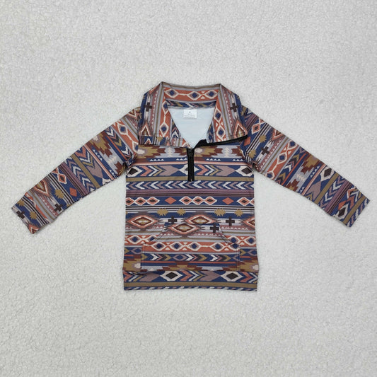 Toddler Baby Boys Western Aztec Long Sleeve Top