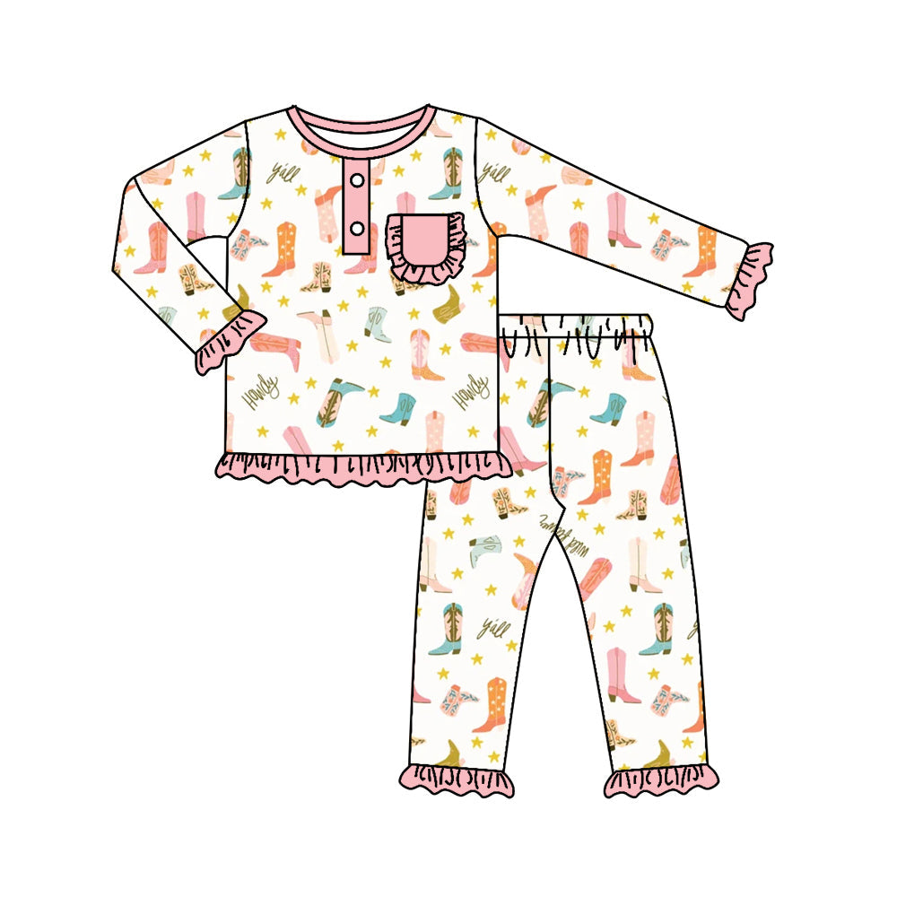 Baby Girls Boots Pajama Set Pre-order 3 MOQ