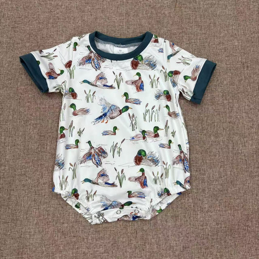 USA Shop Newborn Baby Boys Mallard Duck Short Sleeve Romper