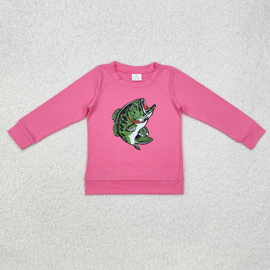 Baby Girls Fishing Long Sleeve Hot Pink Top