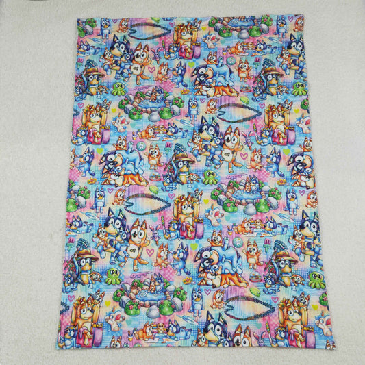BL0192 Baby  Cartoon Blue Dog Print Blanket