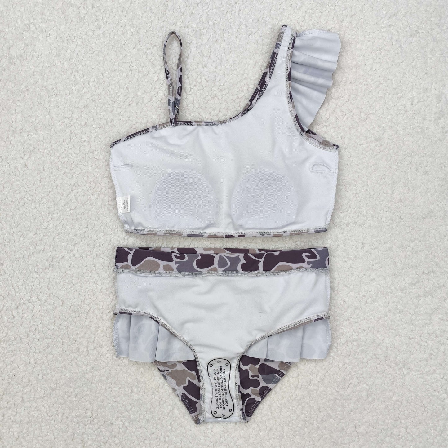 Baby Girls Purple Brown Camo 2 Piece Swimsuit