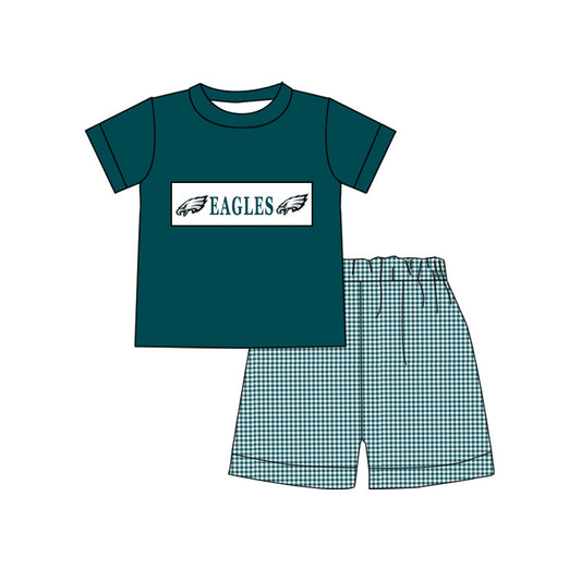 (5MOQ) Baby Boys Fotall Team  Green Summer Shorts Set Pre-order