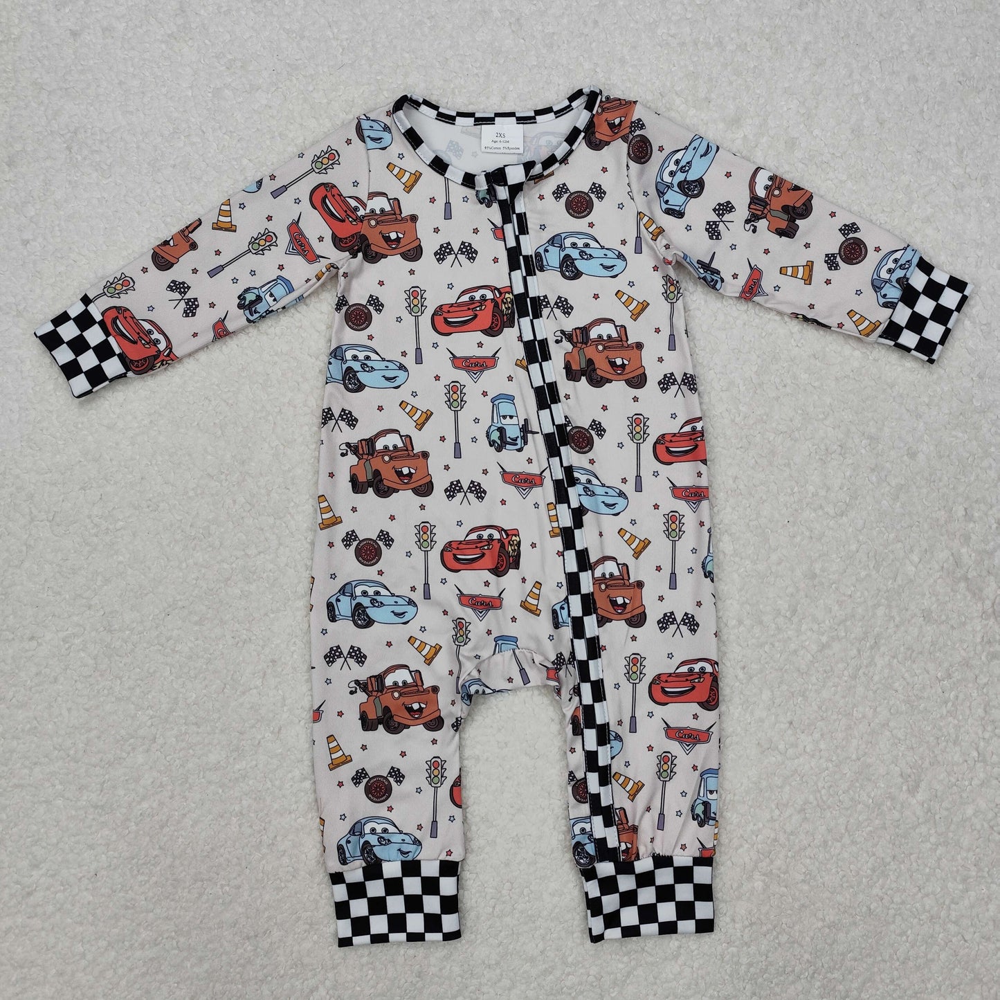 Sibling Baby Boys White Short Sleeves Cartoon Cars Top Pockets Short Set And Rompers