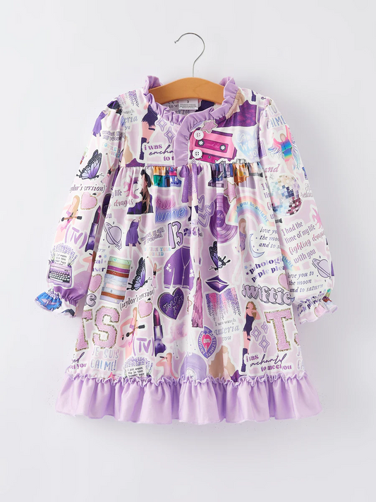 Baby Girls TS Singer Purple Dress Preorder 5 MOQ