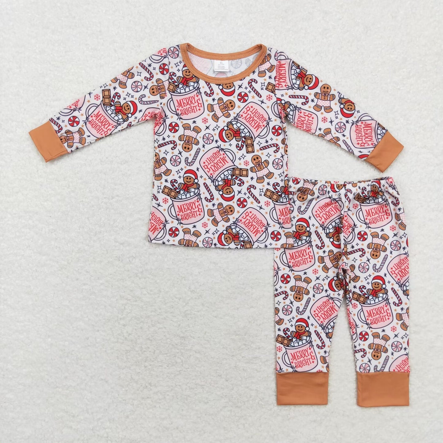 Christmas Merry Bright Gingerbread Mup  Bamboo Pajama Set