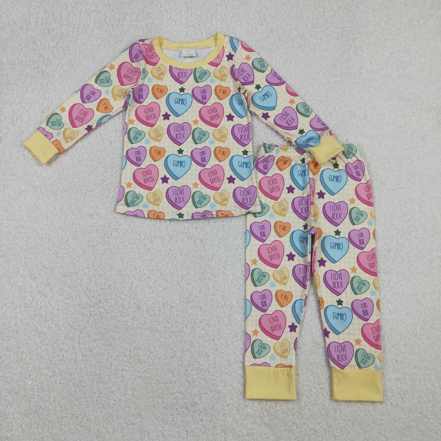 GLP2981  Valentine's Day Heart Candy Long Sleeve Pajama Set