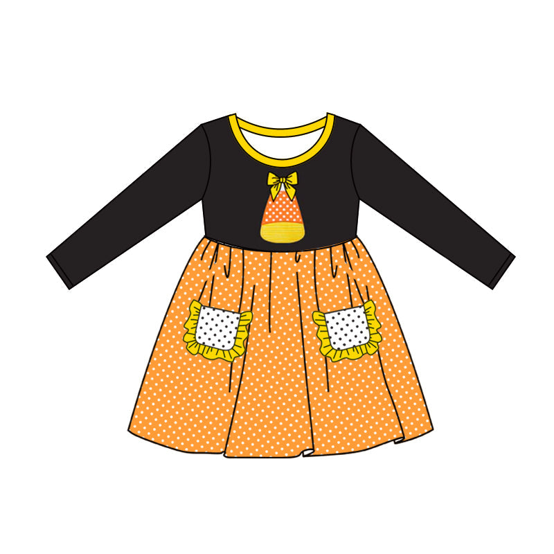 Baby GIrls Halloween Candy Corn Dress  Pre-order 3 MOQ