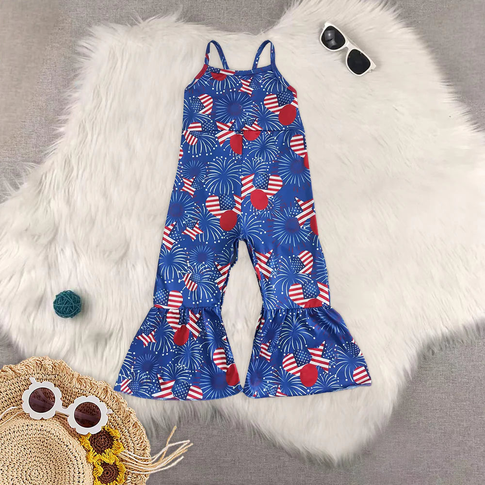 Baby Girls Sister Sibling July 4th Jumpsuit