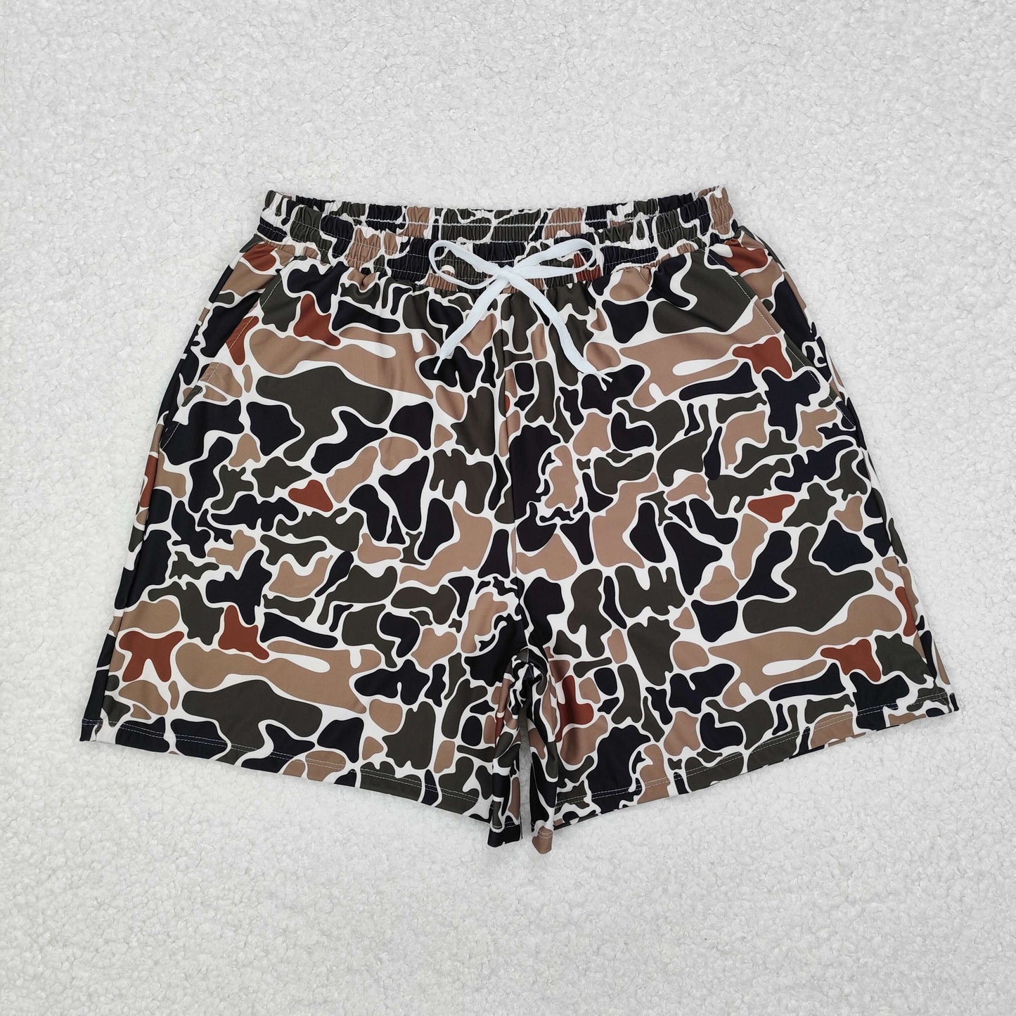 Sibling Adult Women Men Baby Girls Boys Western Brown Camo Shorts Swimsuit