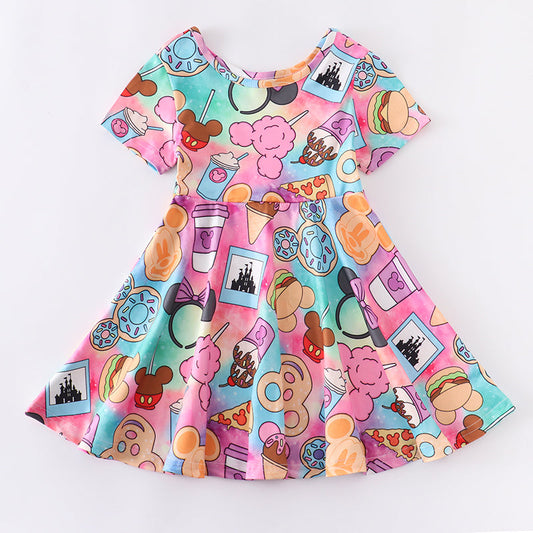 Baby Girls Cartoon Mouse Short Sleeve Dress Preorder 3 MOQ