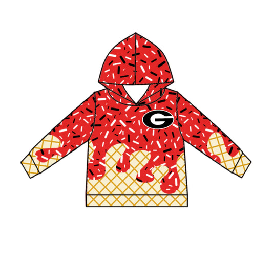Preorder 5 MOQ Kis Boys Ice Cream Sport Team Georgia Long Sleeve Hoodie Top+Shorts