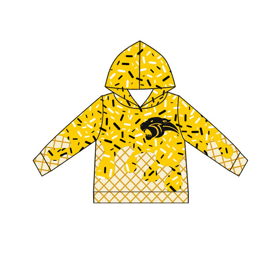 Preorder  5 MOQ, Baby Boys Long Sleeves Golden Sport Team Hoodies Top