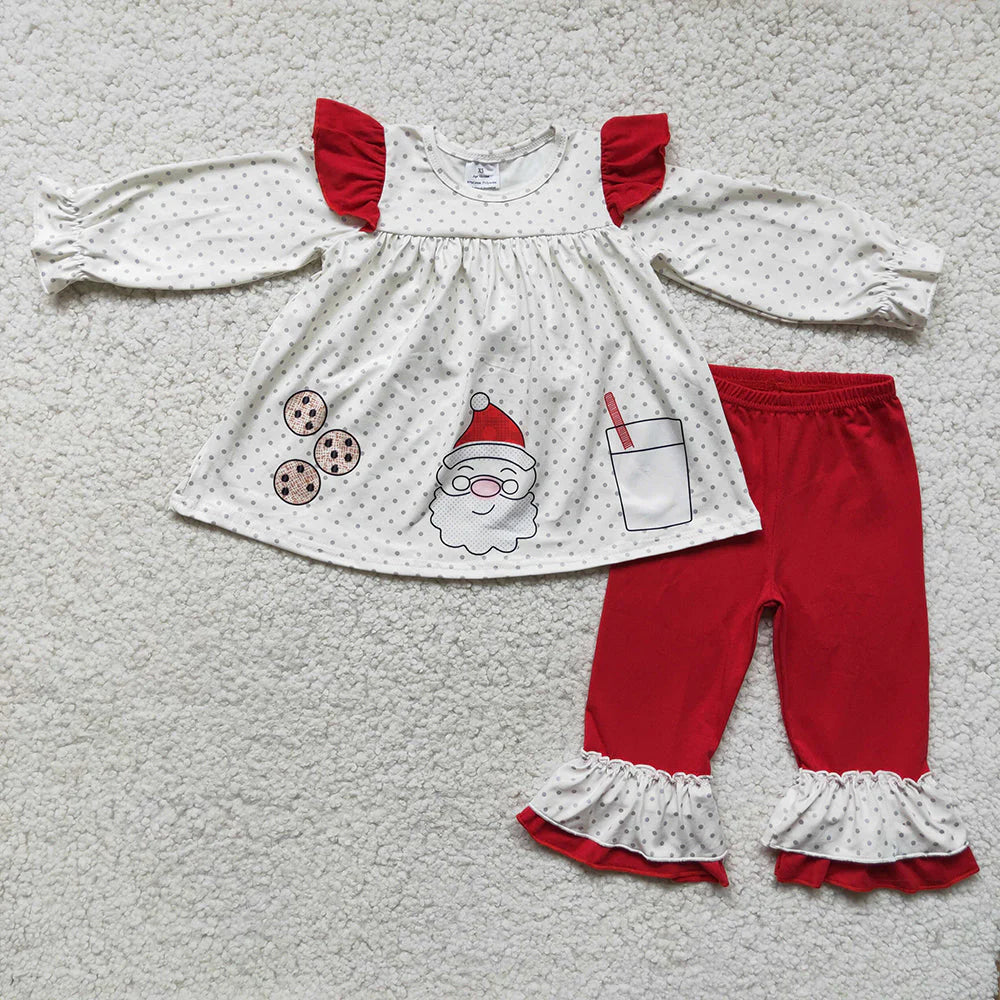 6 C11-25 Baby girls cookie santa milk outfits Christmas sets  On Sale