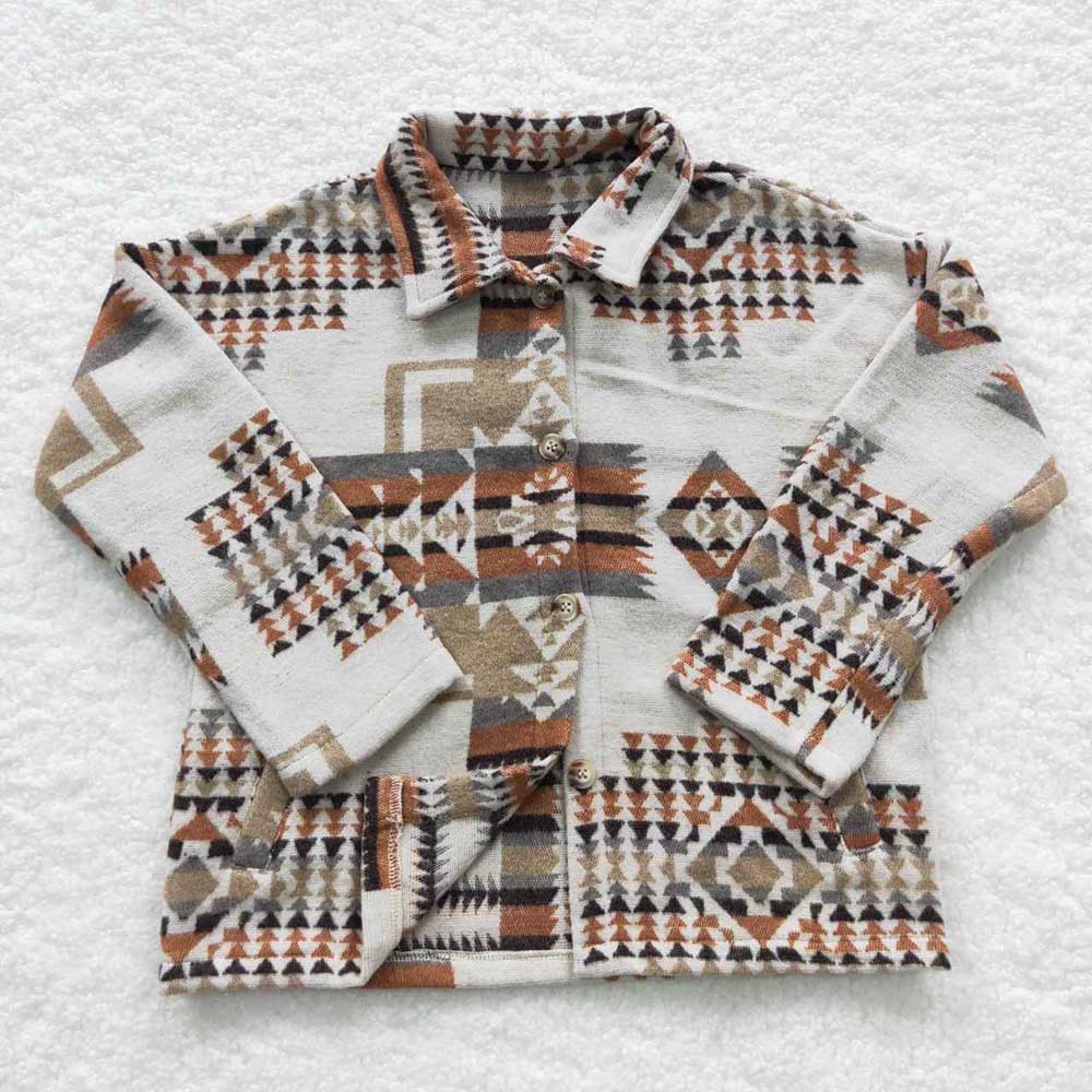 Baby Kids Western Aztec Brown Jackets Cardigans