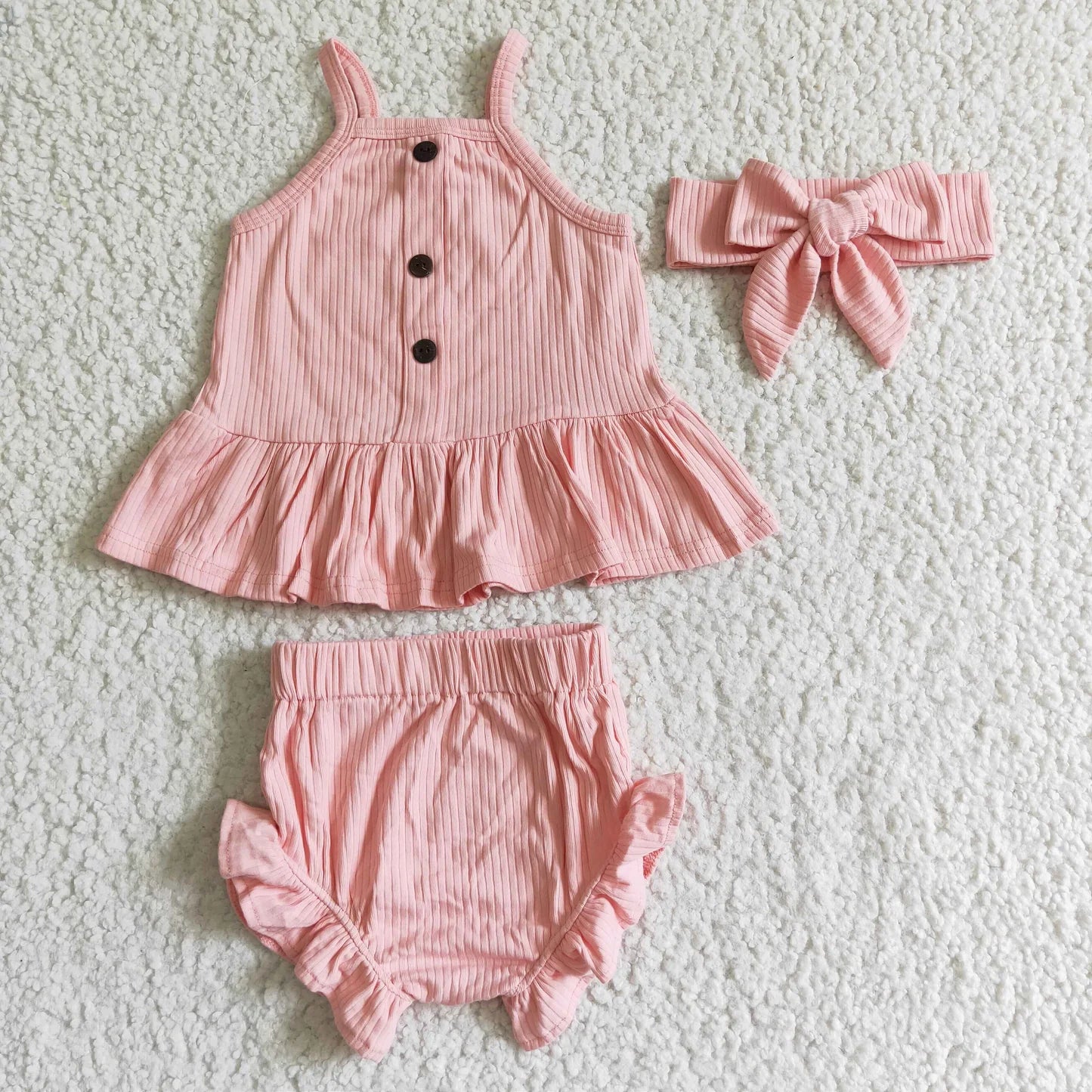 Baby girls cotton ribbed bummie sets(headband please choose if you need)