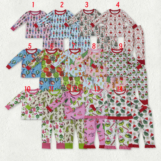 Sibling Baby Boys Girls Christmas Pajamas Set