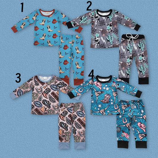 Kids Boys Sibling Western Long Sleeve Pajama Set