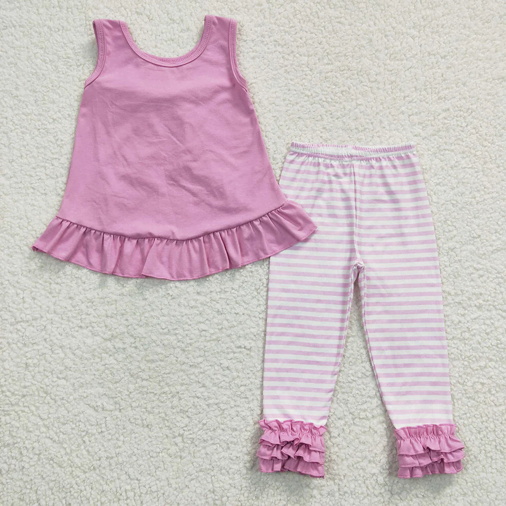 Baby Girls Four Colors Bow Tunic Stripe Icing Legging Pants Clothes Sets