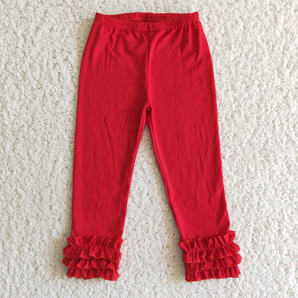 E2-27 Baby Girls Red Cotton Icing Leggings