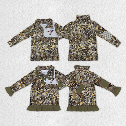 Baby Girls Boys Sibling Camo Hunting Mallard Duck Pullover Top