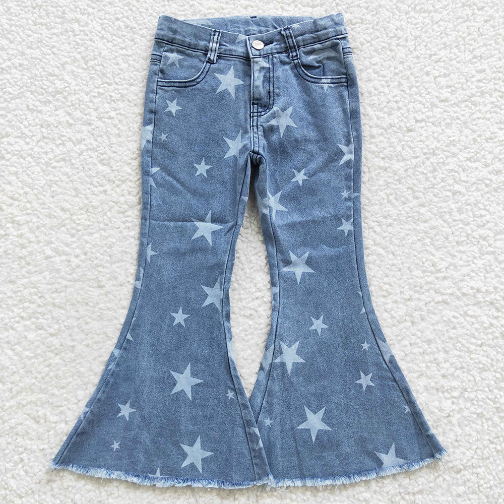 USA Shop Baby Girls Star Blue Denim Bell Jeans Pants