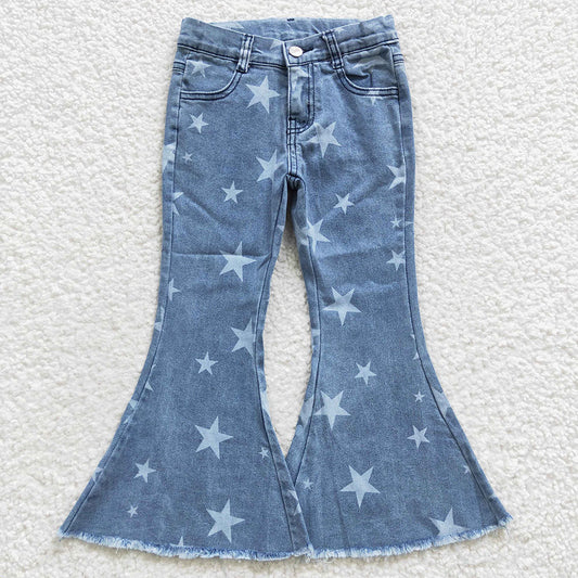 USA Shop Baby Girls Star Blue Denim Bell Jeans Pants