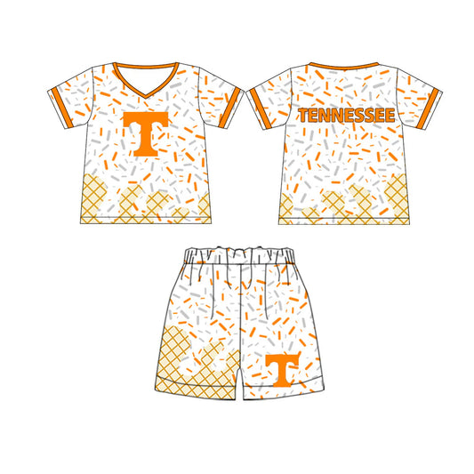 Preorder , 5 MOQ Baby Boys Tennessee Team Short Sleeve Tee Shirt Shorts Clothes Sets