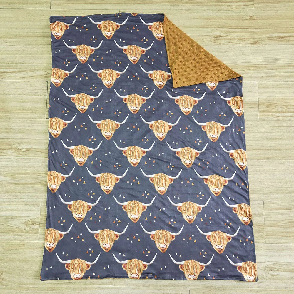 6 B6-13-29 USA Shop Cute Baby  Western Hignland Cow Blanket