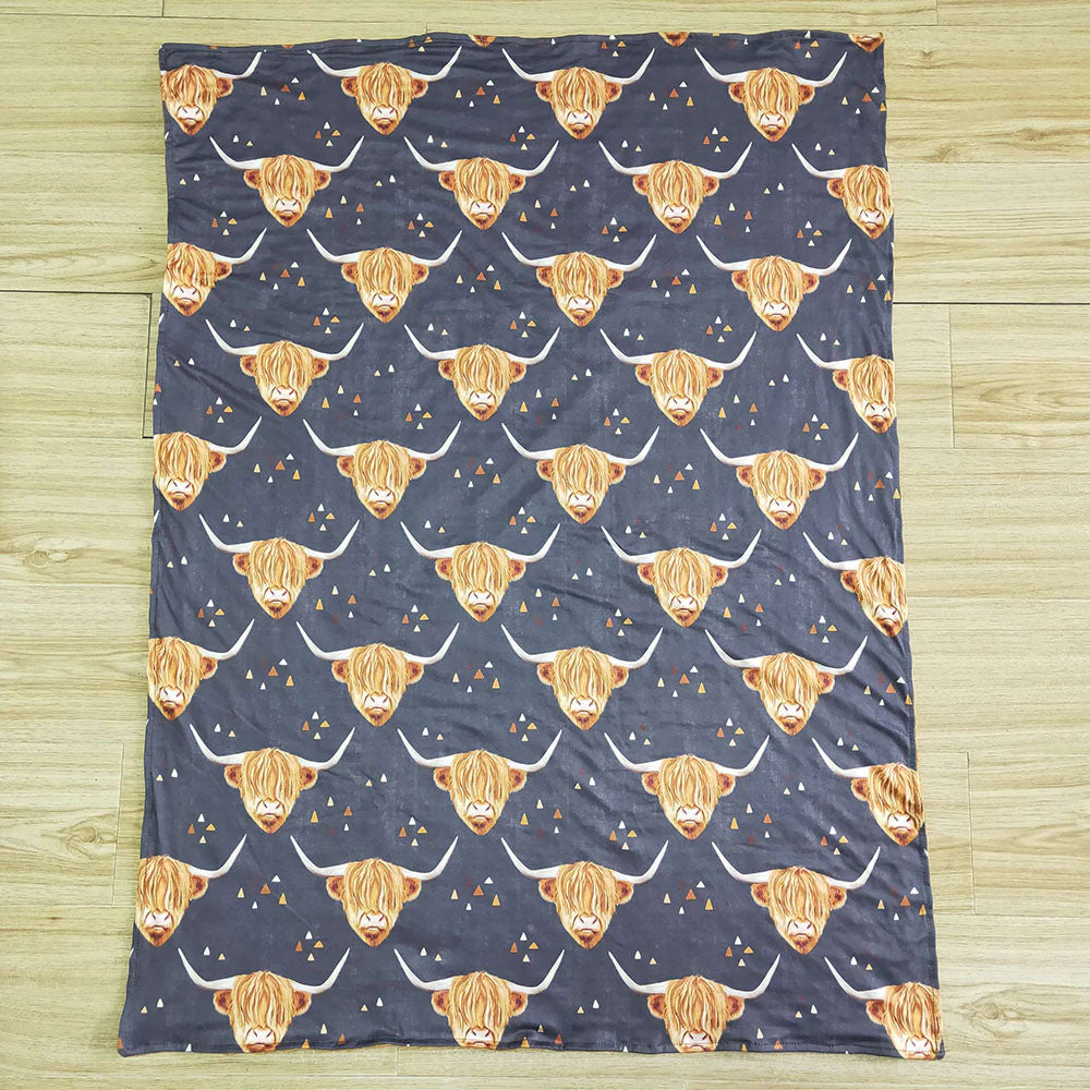 6 B6-13-29 USA Shop Cute Baby  Western Hignland Cow Blanket