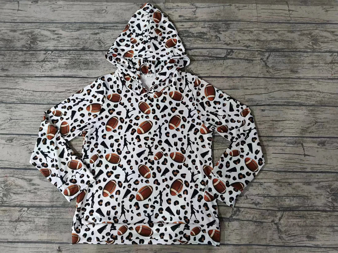 Preorder 5 MOQ Adult  Women Football Leopard Hooded Tops